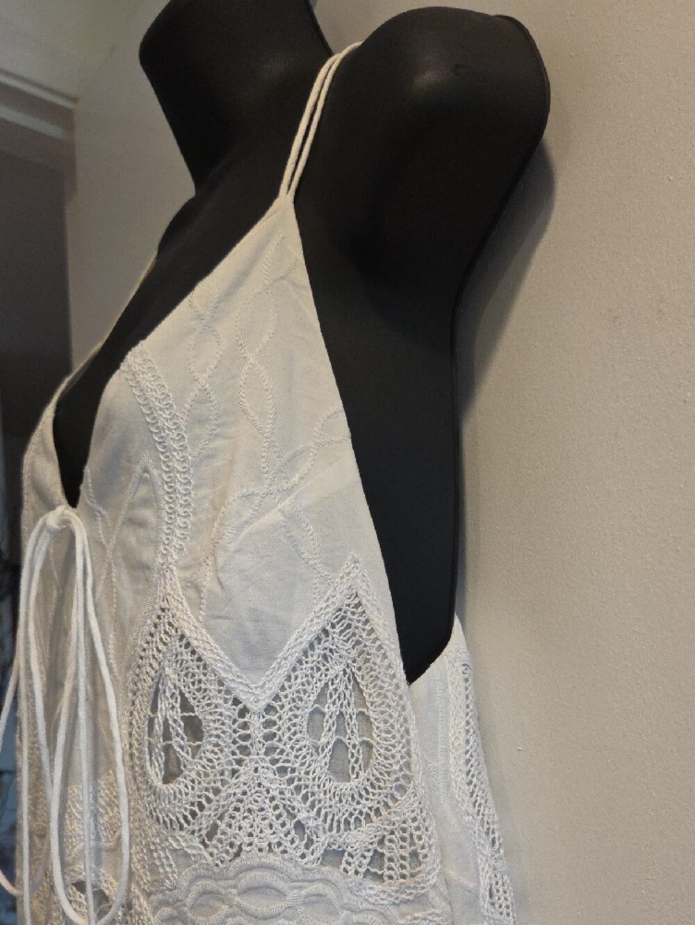 Jonathan Simkhai White Lace Maxi Dress with Spaghetti Straps - Picture 6 of 13